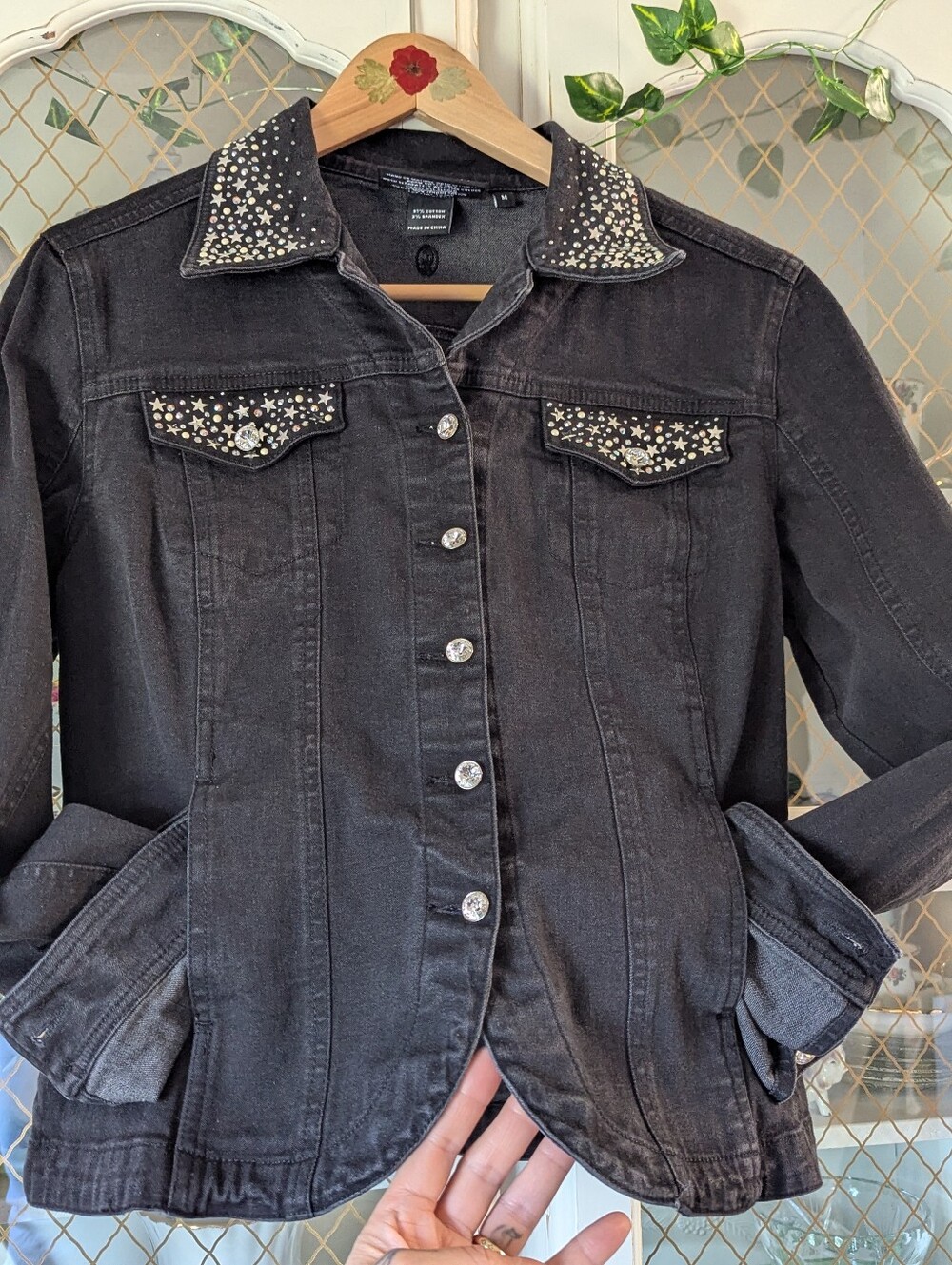 💎✨Celestial Swarovski Crystal Sparkling Star Fairycore Embellished Denim Jacket - Picture 6 of 14